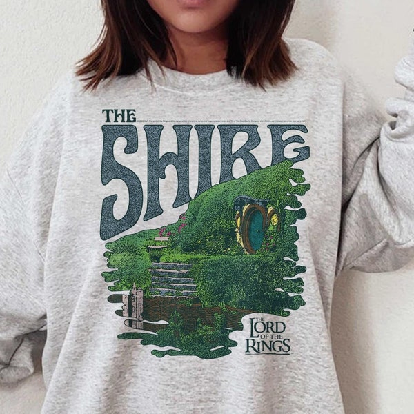 The Shire tshirt , Gift for Hobbit Lovers , Merch Tolkien Aragorn Frodo Baggins Elven Elrond the Fellowship Bookish Sweatshirt