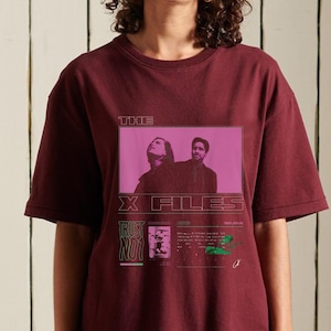 The X-Files Scully And Mulder Case File Retro Inspired Tee, X-Files Scully And Mulder Vintage Shirt image 2