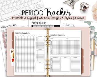 Afdrukbare periode-tracker Menstruatiecyclus-tracker| Periodekalender | Ovulatietracker | Symptoom Tracker Vruchtbaarheid Planner A5, A4, Letter, HL