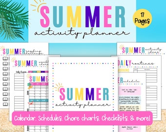 Mini Summer Activity Planner Kit for Kids, Summer Bucket List, Printable Summer Schedule, At Home Activities, Summer Household Binder PDF