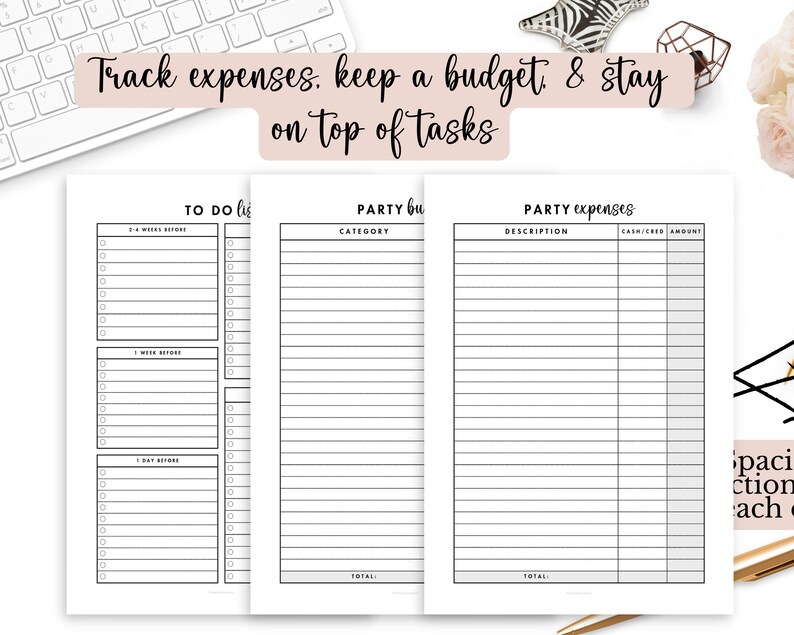 Party Planner Printable Template Birthday Party Event Planner Budget ...