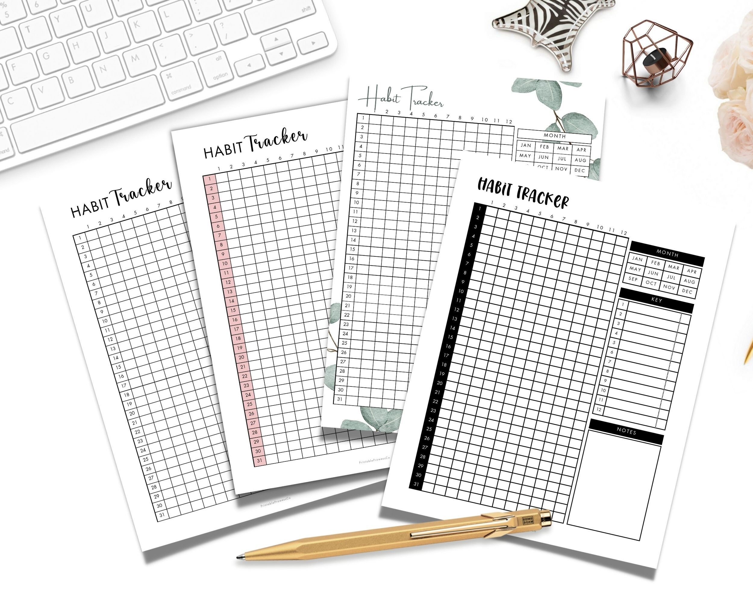 Habit Tracker | Monthly | Daily | Weekly | Printable Habit Tracker ...