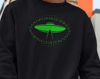Unisex UFO Sweatshirt, Alien Spaceship Design