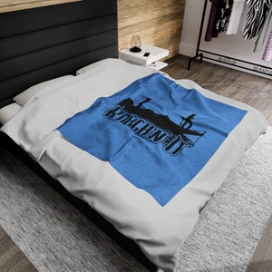 Velveteen Plush Blanket, Roughn It Fishermen