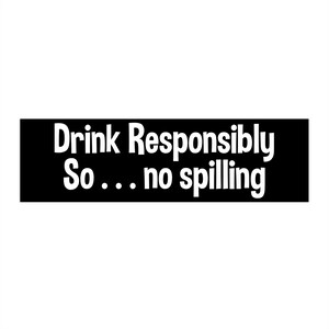 Bumper Sticker, Drink Responsibly, Sticker, Gift for him, Gift for Her, Art, Joke, Gift, Drinking,