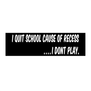 Bumper Sticker, I Don&#39;t Play, Sticker,