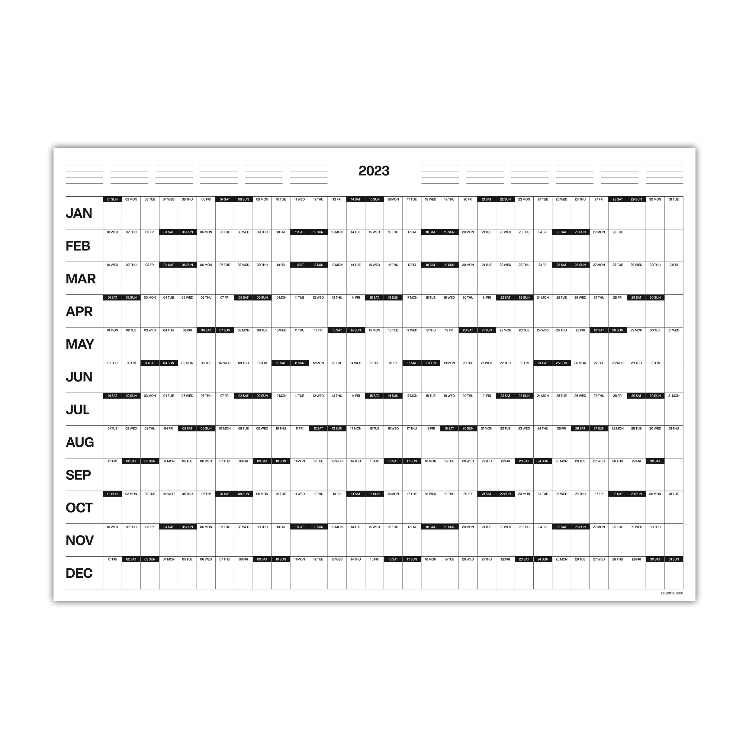 PRINTABLE 2023 Wall Calendar Digital PDF Instant Download 2023 Wall