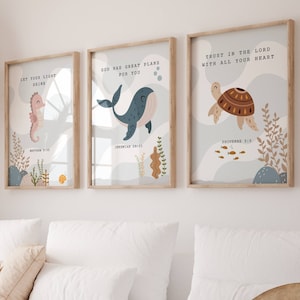 Set of 3 Christian nursery wall art,Bible verse wall art,Scripture wall art,Nursery prints,Christian nursery decor,Nursery decor,Bible