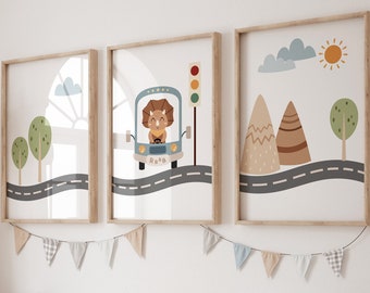 3er Set Dinosaurier Kinderzimmer, Dinosaurier Kinderzimmer, Baby Jungen Kinderzimmer, Dinosaurier Wandkunst, Kinderzimmer Drucke, Dino Kinderzimmer, Kinderzimmer