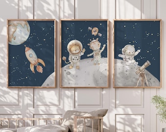 Space Nursery Print,Wall Art for Kids,Planets & Stars Decor,Baby Shower Gift,Space-Themed Art for Nursery,Space-Themed Decor for Kids