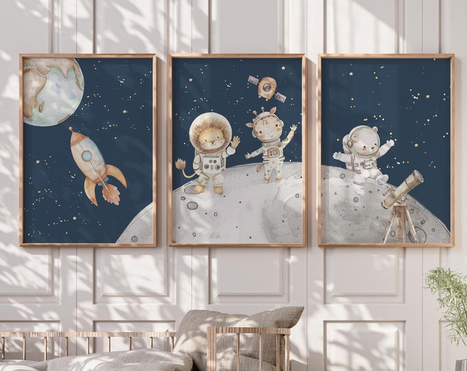 Space Nursery Print,Wall Art for Kids,Planets & Stars Decor,Baby Shower Gift,Space-Themed Art for Nursery,Space-Themed Decor for Kids