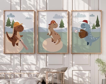 Baseball Kinderzimmer Dekor, Baby Tiere Sport, Dinosaurier Kinderzimmer, Baseball Druck Set, Baseball Kinderzimmer, Kinderzimmer Sport Dekor, Jungen Sport Kinderzimmer, Sport