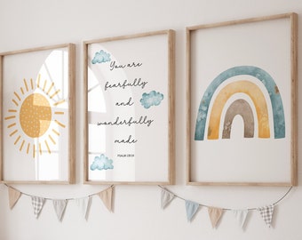 Set of 3 Christian nursery wall art,Bible verse wall art,Scripture wall art,Nursery prints,Nursery wall art christian,Nursery decor,Bible