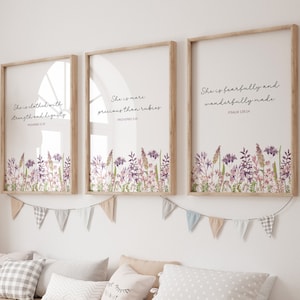 Set of 3 Christian nursery wall art,Bible verse wall art,Scripture wall art,Nursery prints,Nursery wall art christian,Nursery decor,Bible