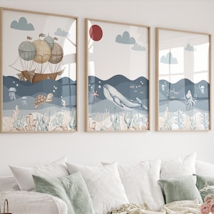 3er Set Wale,Maritime Drucke,Maritime Drucke,Maritime Drucke,Maritime Drucke,Maritime Bilder,Maritime Bilder,