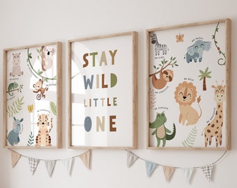 Set of 3 Safari nursery prints,Safari nursery decor,Nursery wall art,Jungle nursery decor,Safari nursery,Safari animals,Baby animal prints