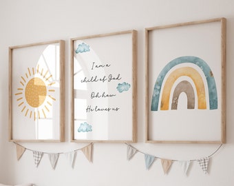 Set of 3 Christian nursery wall art,Bible verse wall art,Scripture wall art,Nursery prints,Nursery wall art christian,Nursery decor,Bible