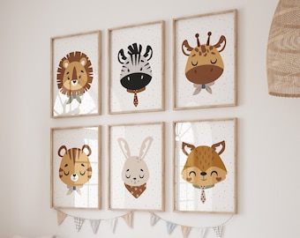 Set of 6 printables safari nursery animals,Safari animal prints,Baby safari animals,Jungle nursery,Neutral nursery,Jungle nursery decor
