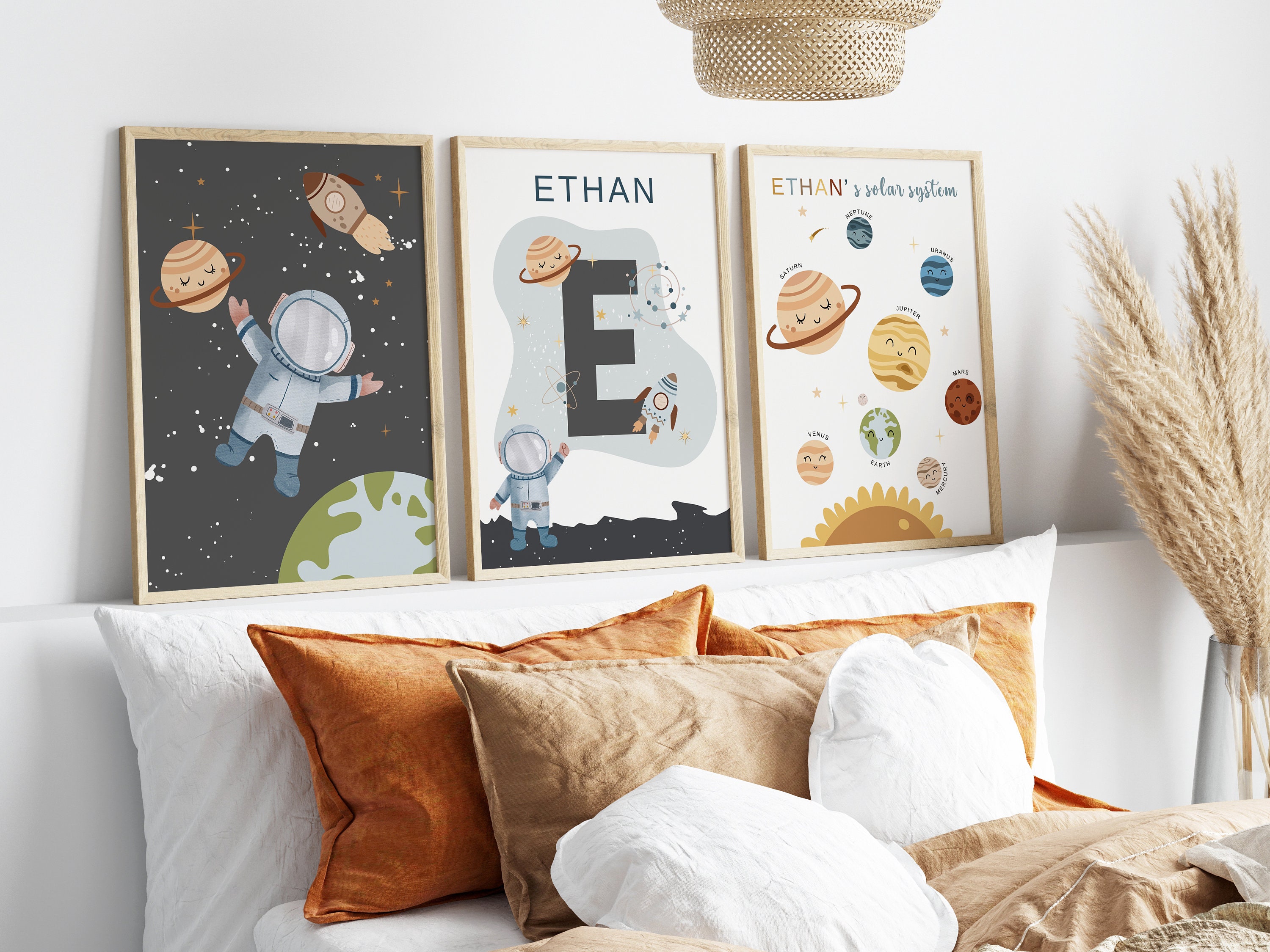 Set of 3 Space Nursery Prints,space Prints Nursery,space Themed Nursery ...