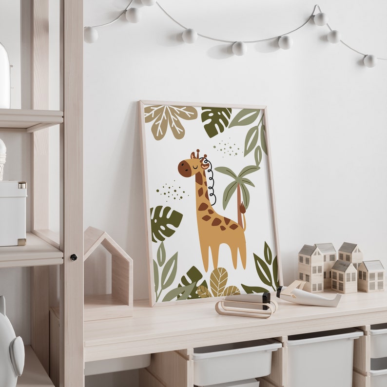 Set of 3 Safari Nursery Prints,custom Name Nursery,personalized Name ...
