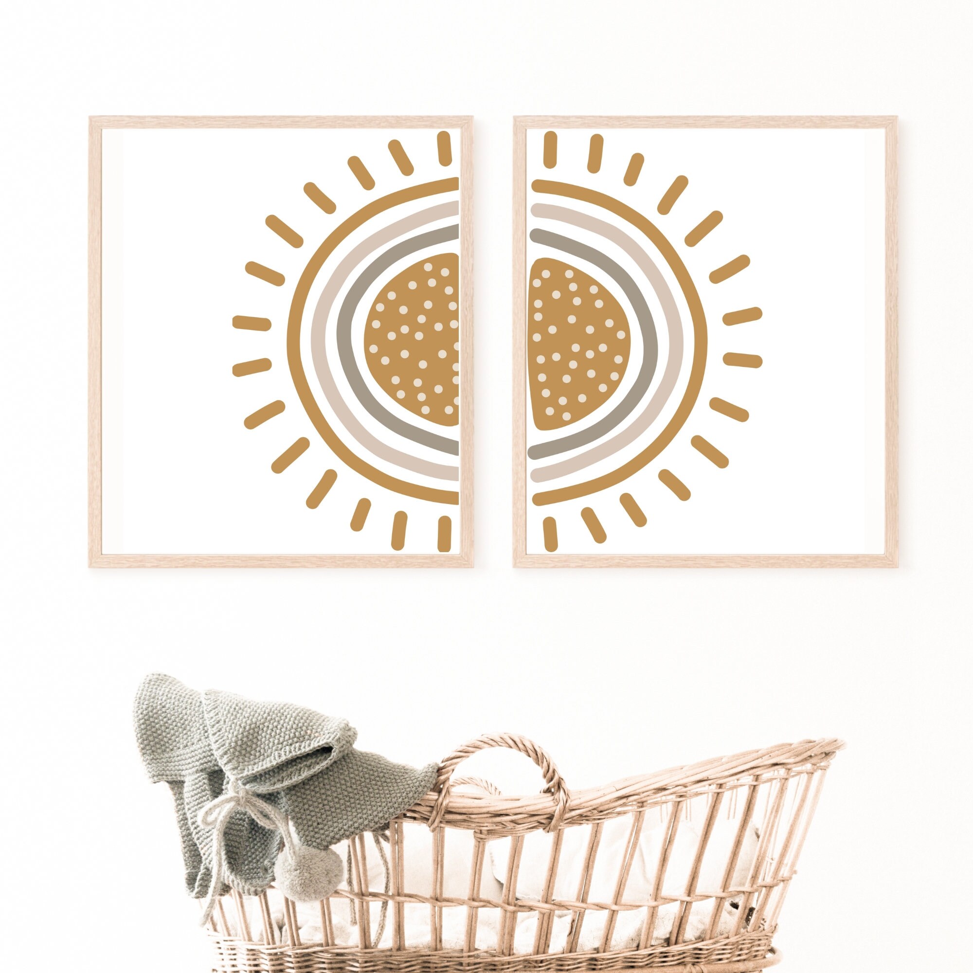 Boho Set of 3 Nursery Art Printsyou Are My Sunshinegender - Etsy