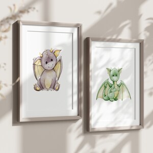 Set of 6 Dragon Nursery Prints,baby Dragon,dragon Wall Art,dragon Art ...