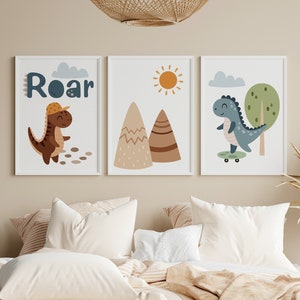 Set of 3 Dinosaur Nursery Prints,dinosaur Nursery,nursery Decor,baby ...