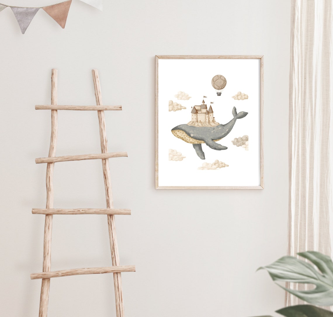 Set of 3 Nautical Whale Nursery Printsadventure Nursery Etsy