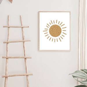 Boho Nursery Print Set of 3,nursery Decor Neutral,rainbow Sun Nursery ...