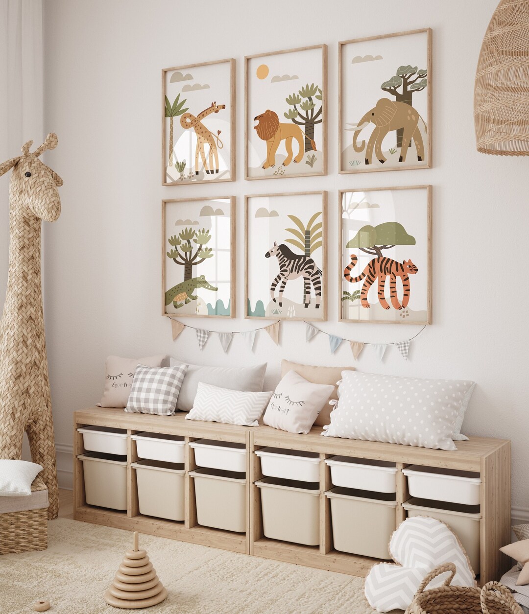 Safari Nursery Prints Set of 6,safari Nursery Decor,jungle Nursery ...