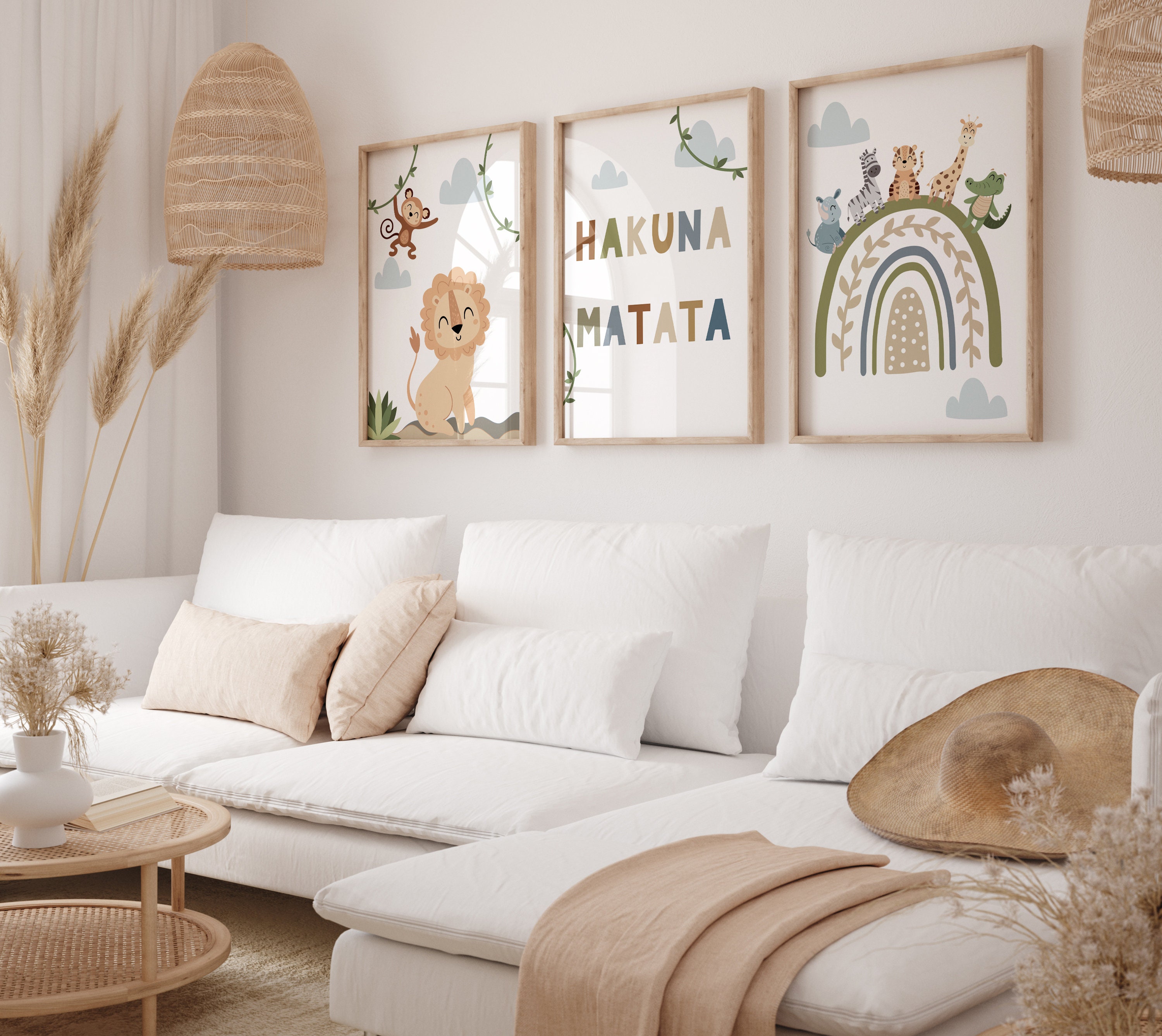 Hakuna Matata,jungle Theme Nursery,set of 3 Prints,safari Theme Nursery ...