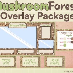 Pilz Wald Twitch Stream Overlay Paket | Individualisierbar | Gemütliches Overlay | OBS | StreamElements