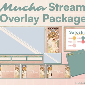 Mucha Twitch Stream Overlay Package | Customizable | Cozy Overlay | OBS | StreamElements