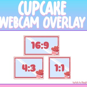 Twitch Webcam Overlay Package | Cupcakes | Bakery | Cute | OBS | StreamElements