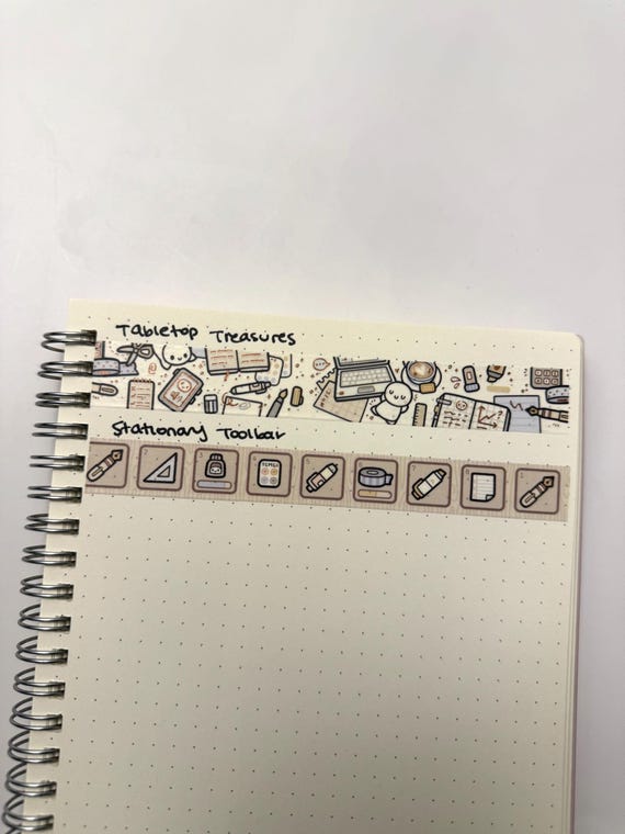 TheCoffeeMonsterzCo 24" Washi Tape Sample - Stationary, Planners, Journal, Office, Pens, Tools, Munchkins, Cute Characters