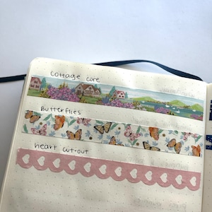 Simply Gilded Foiled Cottage Core/Butterflies 12&quot;-48&quot; Washi Tape Samples - Spring, Landscape, Hearts, Journal Washi