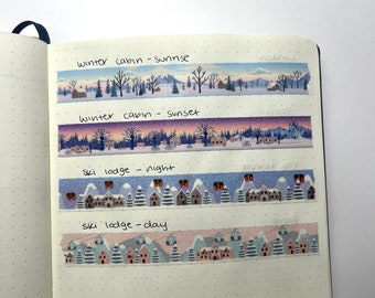 Simply Gilded Winter Cabin Ski Resort 12"-48" Washi Tape Sample