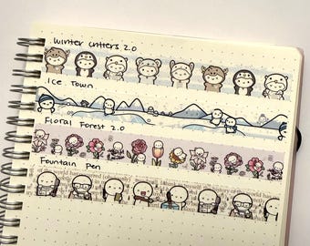 TheCoffeeMonsterzCo 24" Foiled Washi Tape Sample - TCMC/Floral Forest 2.0/Ice Town/Winter Critter 2.0/Planner Supplies 2.0/Fountain Pen
