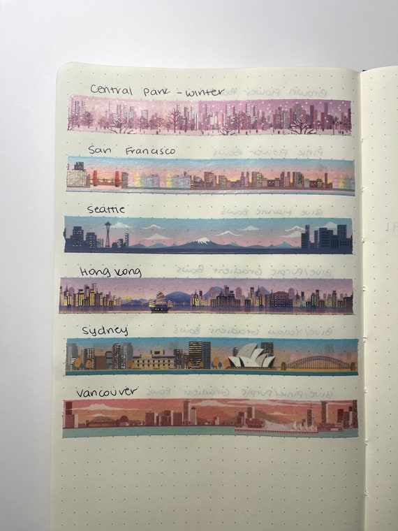 Simply Gilded Foiled Passport City Washi Tape Samples