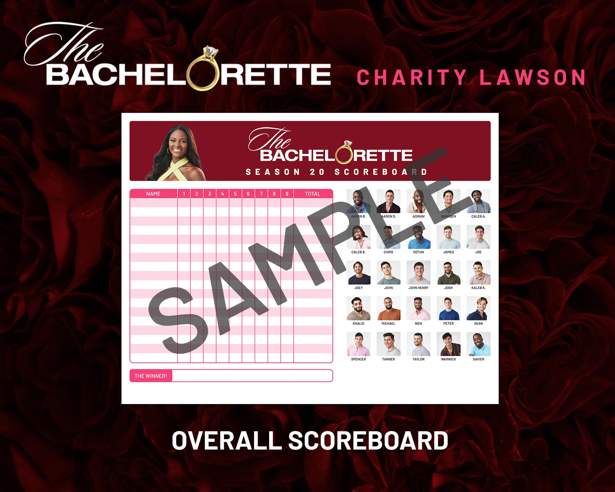 The Bachelorette Bracket Season 20 Charity Lawson - Etsy