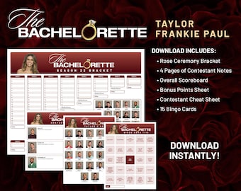 The Bachelorette Season 22 Taylor Frankie Paul Bracket (Printable PDF)