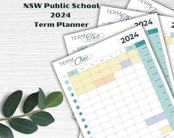 New South Wales School Term Planner for 2024 with all holidays marked | Digital Print File | NSW Public School Calendar