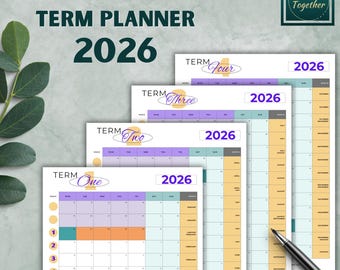 NSW 2026 School Term Planner Printable | New South Wales Public School Calendar PDF with Holidays, Term to a Page