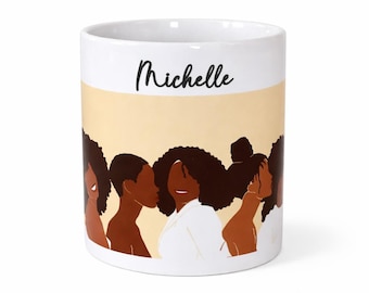 Personalized African American Women Mug: Custom Name Gift