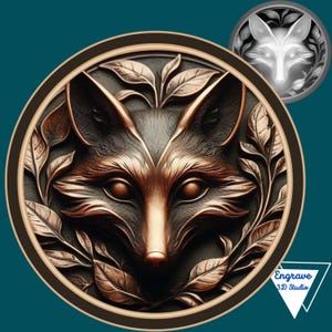 Carte de profondeur Fox | Gravure au laser | PNG | illusion 3D | Fichier prêt pour le laser | Numérique | Outil X | Forgelumineuse | Niveaux de gris| CNC | Coup de foudre | Animaux