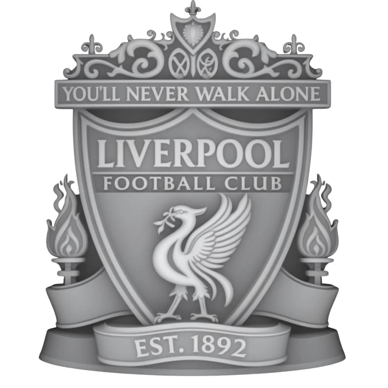 Liverpool Logo Sculpture STL File | Depth Map | CNC | Laser Cut ( Obj ...