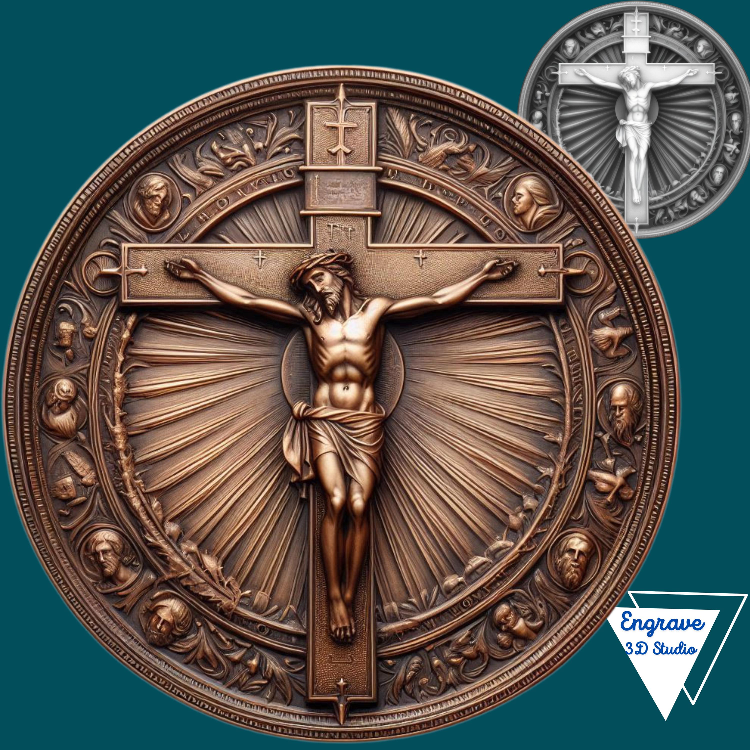 Crucifix Jesus Depth Map: 3D Laser Engrave File (digital Download