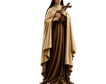 Saint Therese Sculpture STL, OBJ, png files, CNC routers, 3D printing | Flowers, Crucifix
