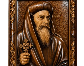 Saint Pope Kyrillos, STL | Depth, High relief | 3D Illusion | Laser Cut |  embossing | engraving | CNC