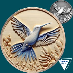 Mapa de profundidad de monedas / Mapa de altura / Grabado láser 3D / Xtool / Archivo PNG / Lightburn / CNC / Escala de grises / Glowforge / Archivo láser / Pájaro